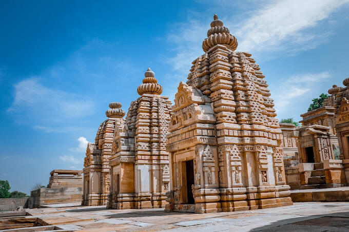 Intricate carving on the walls of Bateshwar Temple Complex